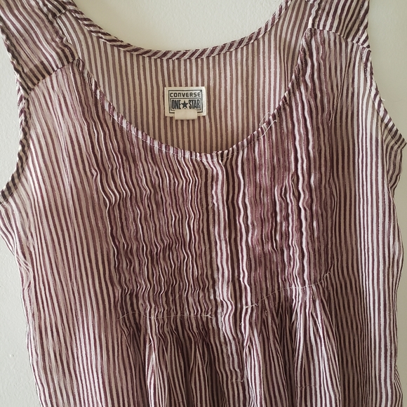 Converse One Star Striped Sheer Lightweight Top - Picture 2 of 5